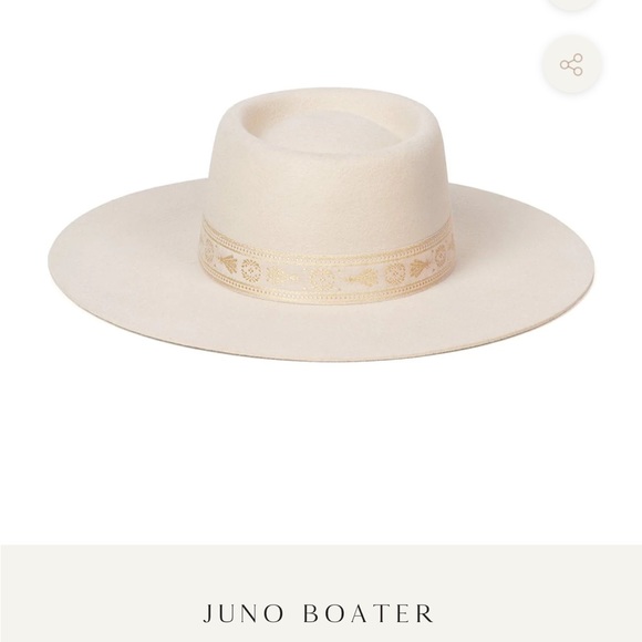 Cream Boater style LOC oval dipped crown hat with vintage dragon fly ribbon. Med - Picture 2 of 15
